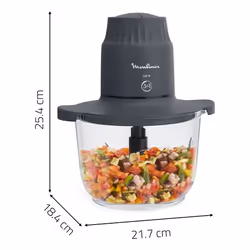 Moulinex Choppeo DJ602110 hachoir électrique 1 L 500 W Noir, Transparent