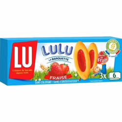LU La Barquette Fraise, Biscuit, Fraise, France, 120 g, Boîte, 6 pièce(s)