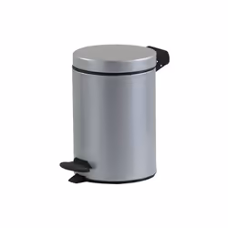 Poubelle de salle de bain 3 L - Cyjeu gris métal - Ouverture à pédale pour plus d’hygiène - Embase plastique avec contre péda ...