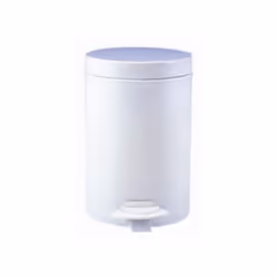 Poubelle CYJEU blanc 3 L - corps et couvercle en tole laquée blanc dégradé - seau intérieur plastique amovible avec anse méta ...