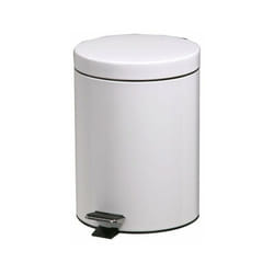 Poubelle a Pedale Metal Epoxy14 l - Blanc - Diam 250 x h 380 Mm