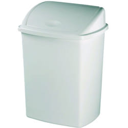 Poubelle Plastique a Couvercle Basculant Clap 10l Blanc