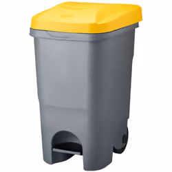 Poubelle mobile à pédale pour tri sélectif 60L La poubelle, ROULY, permet de trier les déchets en toute simplicité. - Contena ...