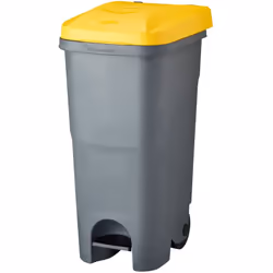 Poubelle mobile à pédale pour tri sélectif 85L La poubelle, ROULY, permet de trier les déchets en toute simplicité. - Contena ...