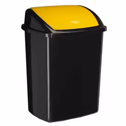 CEP poubelle avec couvercle à trappe basculante 50 litres Noir/Jaune