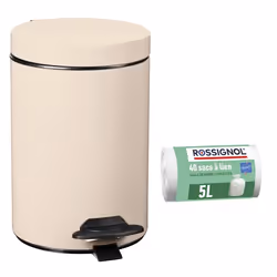 Poubelle de salle de bain à pédale 3L et 40 sacs poubelle 5L - CYJEU ROSSIGNOL