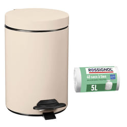 Poubelle de salle de bain à pédale 3L et 40 sacs poubelle 5L - CYJEU ROSSIGNOL