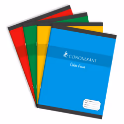 Conquerant 100105224, Monochromatique, Rouge, Vert, Jaune, Bleu, 96 feuilles, 60 g/m², Papier quadrillé, Couverture souple