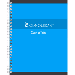 Conquerant 100102570, Monochromatique, Rouge, Bleu, 148 feuilles, 70 g/m², Papier quadrillé, Couverture souple