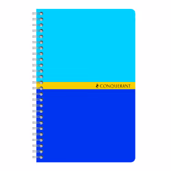 Conquerant 100103343, Monochromatique, Couleurs assorties, 100 feuilles, 70 g/m², Papier quadrillé, Couverture souple