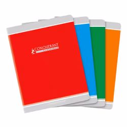 Conquerant 100100794, Monochromatique, Rouge, Vert, Orange, Bleu, 32 feuilles, 90 g/m², Papier quadrillé, Couverture souple