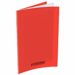 Conquerant Cahiers Polypro, Monochromatique, Rouge, 32 feuilles, Mat, Papier ligné, Couverture souple