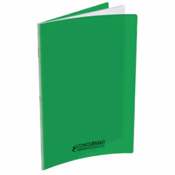 Conquerant Cahiers Polypro, Monochromatique, Vert, 32 feuilles, Mat, Papier ligné, Couverture souple