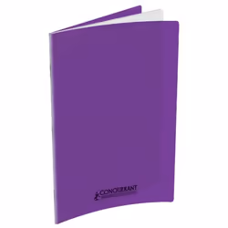 Conquerant Cahiers Polypro, Monochromatique, Violet, 32 feuilles, Mat, Papier ligné, Couverture souple