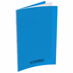 Conquerant Cahiers Polypro, Monochromatique, Bleu, 48 feuilles, Mat, Papier ligné, Couverture souple
