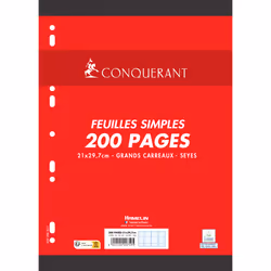 Conquerant 100102150, Rectangle, Blanc, 90 g/m², EU ECO, 210 mm, 300 mm