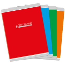 Conquerant 100104302 bloc-notes 96 feuilles Rouge, Vert, Orange, Bleu