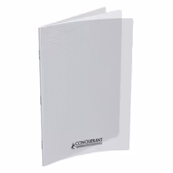 Conquerant Cahiers Polypro, Monochromatique, Transparent, 96 feuilles, Mat, Papier ligné, Couverture souple