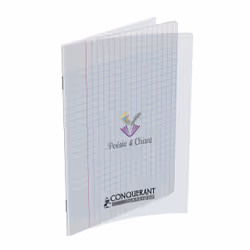Conquerant 400006767, Monochromatique, Transparent, 48 feuilles, 90 g/m², Papier quadrillé, Couverture souple