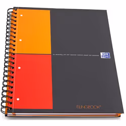 Oxford Filing Book, Noir, Orange, Rouge, A4, 80 feuilles, 80 g/m², Papier quadrillé