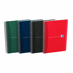 Oxford OFFICE ESSENTIALS RÉPERTOIRE, Monochromatique, Noir, Bleu, Vert, Rouge, A5, 180 feuilles, Mat, Papier ligné
