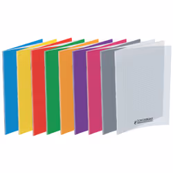 Conquerant Cahiers Polypro, Monochromatique, Transparent, 96 feuilles, Mat, Papier quadrillé, Couverture souple