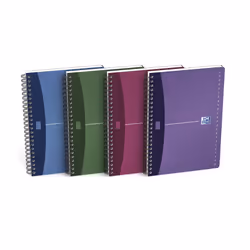 Oxford Répertoire A5 180p 90g/m², Noir, Vert, Magenta, Violet, A5, 180 feuilles, 90 g/m², Papier ligné, Couverture rigide