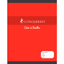 Conquerant 100100374, Monochromatique, Rouge, 48 feuilles, 56 g/m², Papier quadrillé, Couverture souple