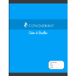 Conquerant 100102470, Monochromatique, Bleu, 96 feuilles, 56 g/m², Papier quadrillé, Couverture souple