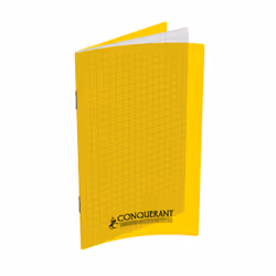Conquerant 400013592, Monochromatique, Jaune, 96 feuilles, 90 g/m², Papier quadrillé, Couverture souple