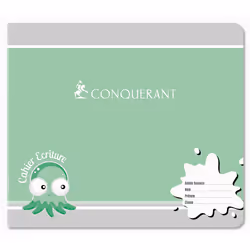 Conquerant 100103885, Image, Vert, 24 feuilles, 70 g/m², Papier ligné, Couverture souple