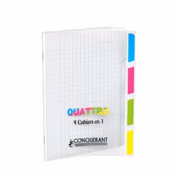 Conquerant 400026554, Image, Transparent, 140 feuilles, 90 g/m², Papier quadrillé, Couverture souple
