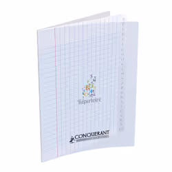 Conquerant 400026557, Monochromatique, Transparent, 96 feuilles, 90 g/m², Papier quadrillé, Couverture souple
