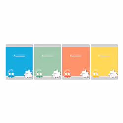 Conquerant 100102553, Monochromatique, Rouge, Vert, Orange, Bleu, 32 feuilles, 90 g/m², Papier ligné, Couverture souple