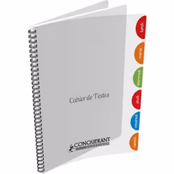 Cahier de textes polypro transparent