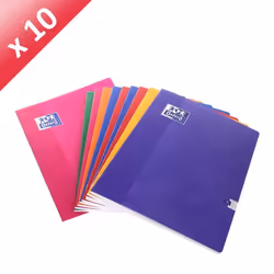 Cahier - OXFORD - Piqûre - 96 Pages - 240x320 - Grands carreaux Seyès - Lot de 10
