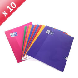 Cahier - OXFORD - Piqûre - 96 Pages - 240x320 - Grands carreaux Seyès - Lot de 10