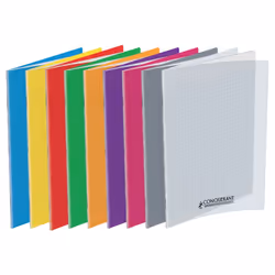 Conquerant Cahiers Polypro, Monochromatique, Bleu, 48 feuilles, Mat, Papier ligné, Couverture souple