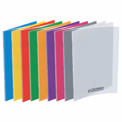 Conquerant Cahiers Polypro, Monochromatique, Jaune, 48 feuilles, Mat, Papier ligné, Couverture souple