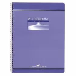 Cahier - CONQUERANT - 24x32 cm - 100 pages - 70 g/m² - Grands carreaux Seyès