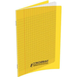 Cahier - CONQUERANT - Seyès - 140 pages - 90 g/m² - Couverture polypropylène jaune