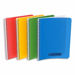 Oxford 400099767, Monochromatique, Bleu, Vert, Rouge, Jaune, 96 feuilles, Papier quadrillé, Universel