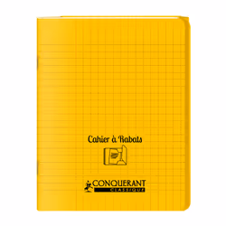 Conquerant 400103942, Monochromatique, Jaune, 48 feuilles, 90 g/m², Papier quadrillé, Couverture souple