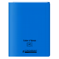 Conquerant 400104019, Monochromatique, Bleu, 96 feuilles, 90 g/m², Papier quadrillé, Couverture souple