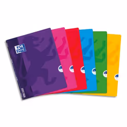 Oxford 400104813, Monochromatique, Vert, Bleu clair, Rose, Violet, Rouge, Jaune, 48 feuilles, 90 g/m², Universel