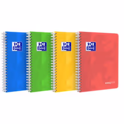 Oxford easyBook, Monochromatique, Couleurs assorties, 80 feuilles, Brillant, 90 g/m², Universel