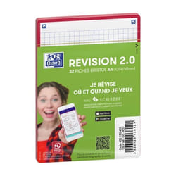 Fiches Bristol - OXFORD - 32 feuilles - 105x148 cm - Petits carreaux 5x5 - Rouge