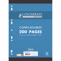 Conquerant 400157175, Rectangle, Blanc, Papier, 90 g/m², PEFC CERT 100%, 210 mm