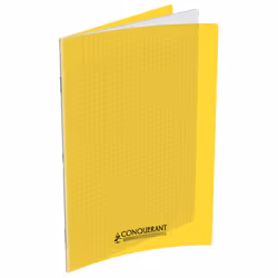 Conquerant Cahiers Polypro, Monochromatique, Jaune, 96 feuilles, Mat, Papier ligné, Couverture souple