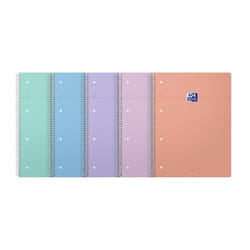 Cahier - OXFORD - 230x297 mm - 160 pages - Quadrillé 5x5 - Couleurs pastel aléatoires